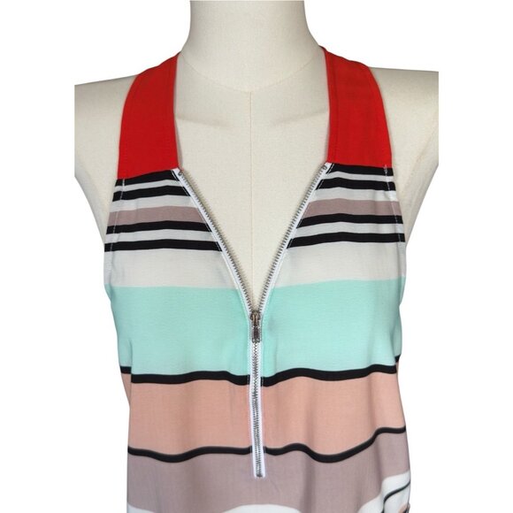 THML Multicolored Striped V-Neck Sleeveless Pullover Top Women's Sz M - Picture 6 of 9